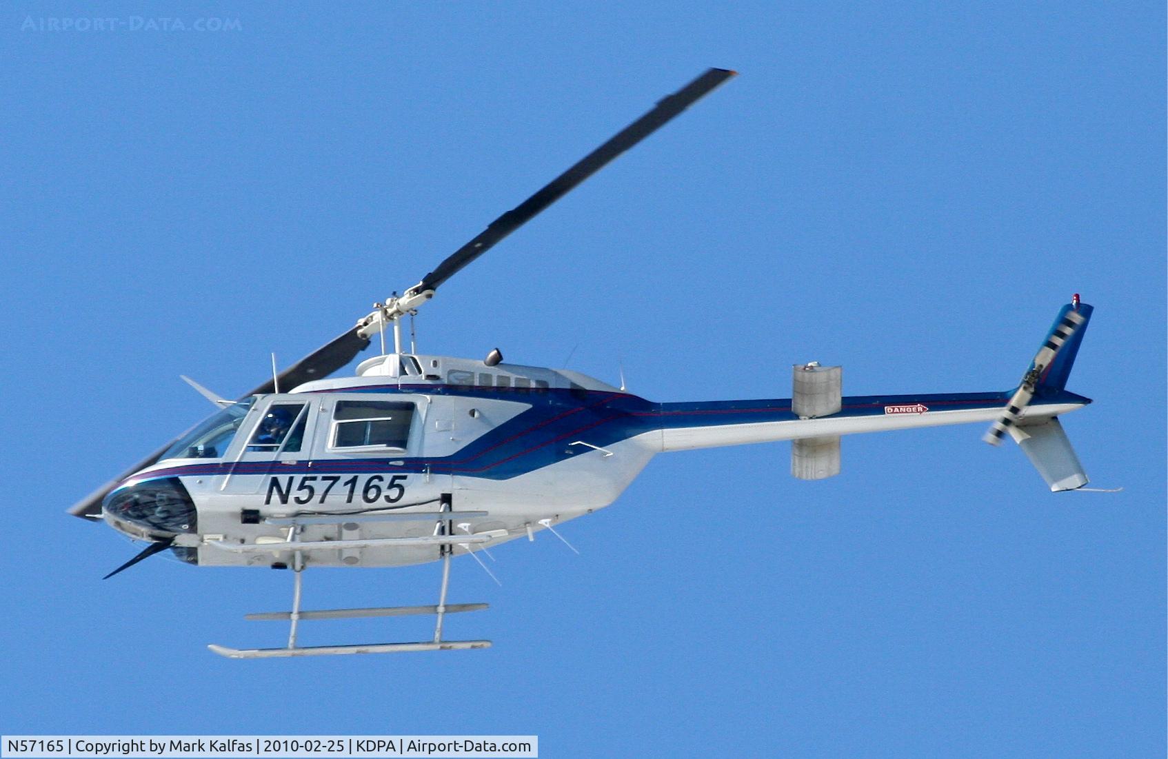 N57165, Bell 206B C/N 3816, KLJ Aviation Bell 206B departing SW KDPA.