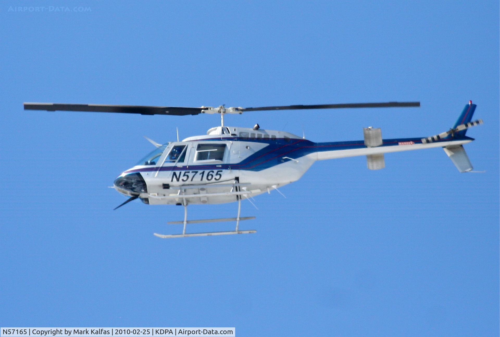 N57165, Bell 206B C/N 3816, KLJ Aviation Bell 206B departing SW KDPA.