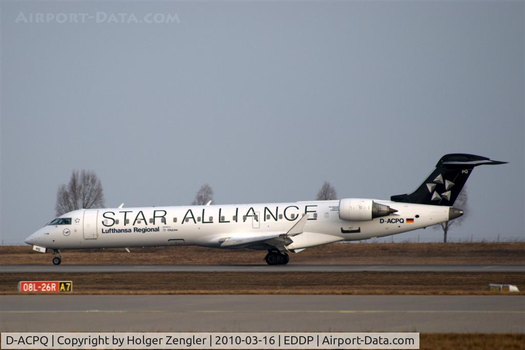 D-ACPQ, 2003 Canadair CRJ-700 (CL-600-2C10) Regional Jet C/N 10091, Flight CL 868 from DUS has arrived at LEJ