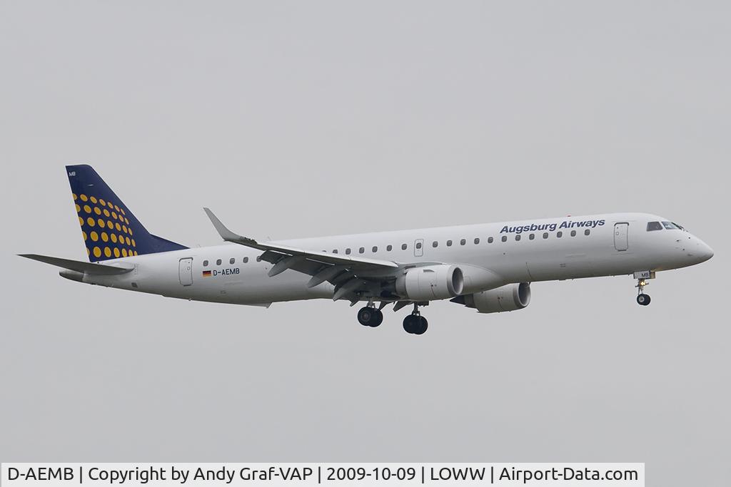 D-AEMB, 2009 Embraer 195LR (ERJ-190-200LR) C/N 19000297, Augsburg Airways EMB190
