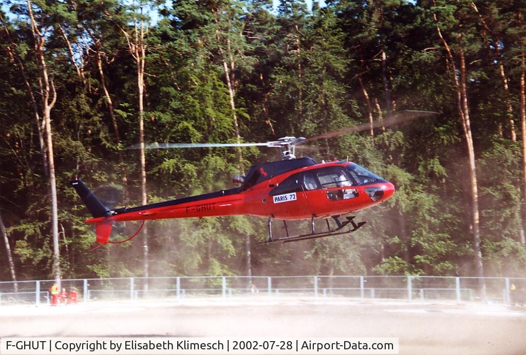 F-GHUT, Eurocopter AS-350B-2 Ecureuil Ecureuil C/N 2545, at Formula 1 Grand Prix in Hockenheim