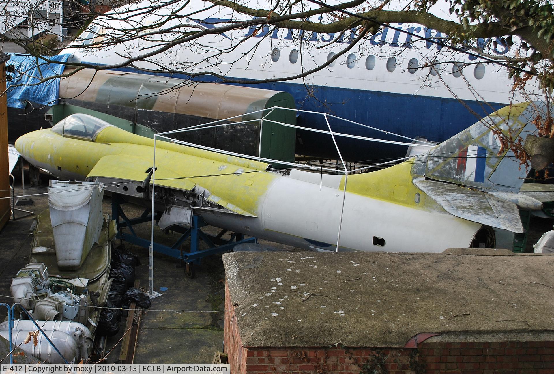 E-412, Hawker Hunter F.51 C/N 41H/680271, Hawker Hunter F.MK51 ex RDAF at Brooklands