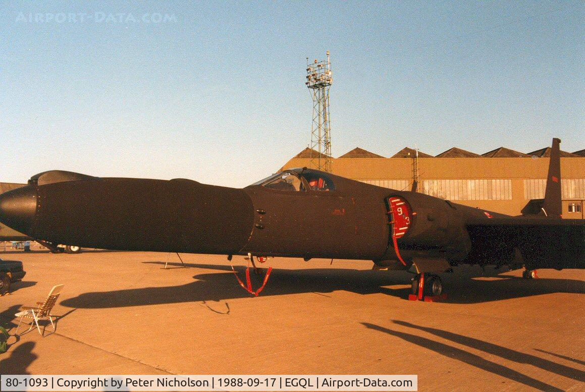 80-1093, 1980 Lockheed U-2S (TR-1A) C/N 093, TR-1A of 95th Reconnaissance Squadron/17th Reconnaissance Wing at RAF Alconbury on display at the 1988 RAF Leuchars Airshow.