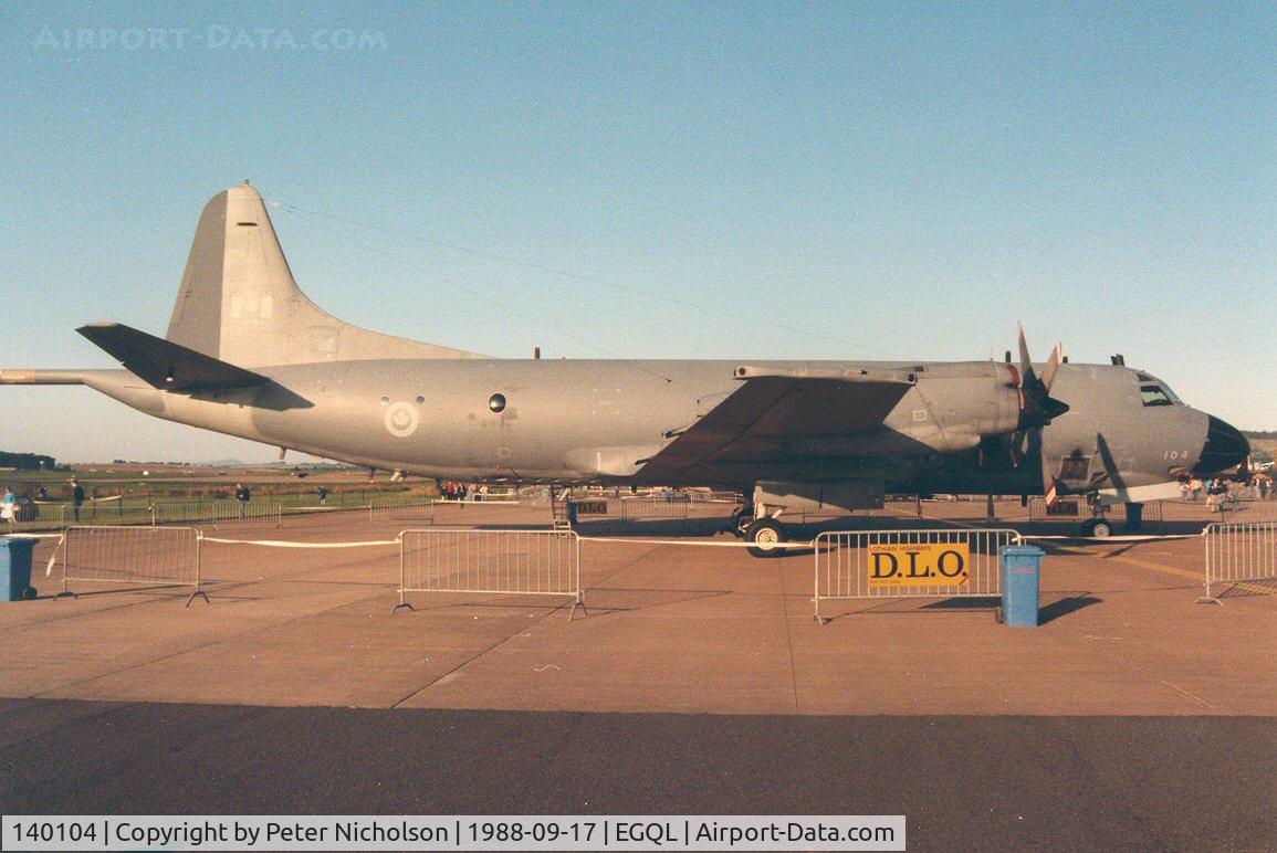 140104, 1980 Lockheed CP-140 Aurora C/N 285B-5697, CP-140 Aurora of 405 Squadron Canadian Armed Forces on display at the 1988 RAF Leuchars Airshow.