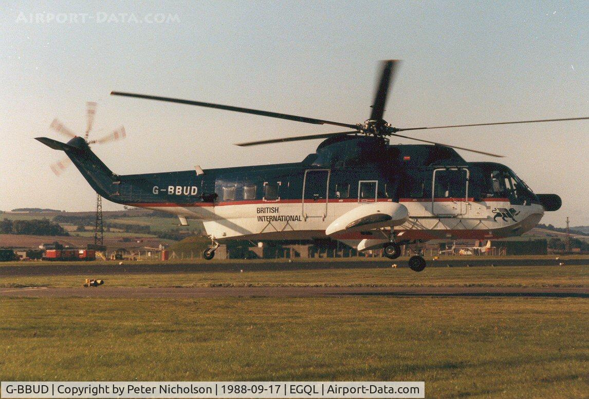 G-BBUD, 1973 Sikorsky S-61N C/N 61711, S-61N of British International Helicopters provided pleasure flights at the 1988 RAF Leuchars Airshow.