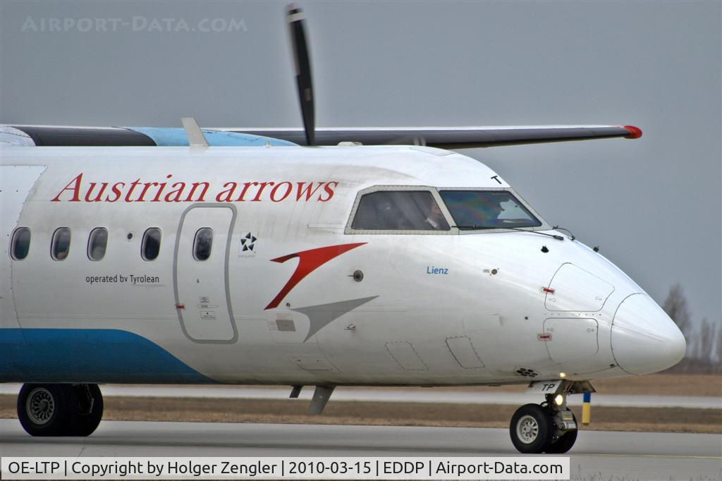 OE-LTP, 2000 De Havilland Canada DHC-8-314Q Dash 8 C/N 554, Close shot of a Dash-8 front unit