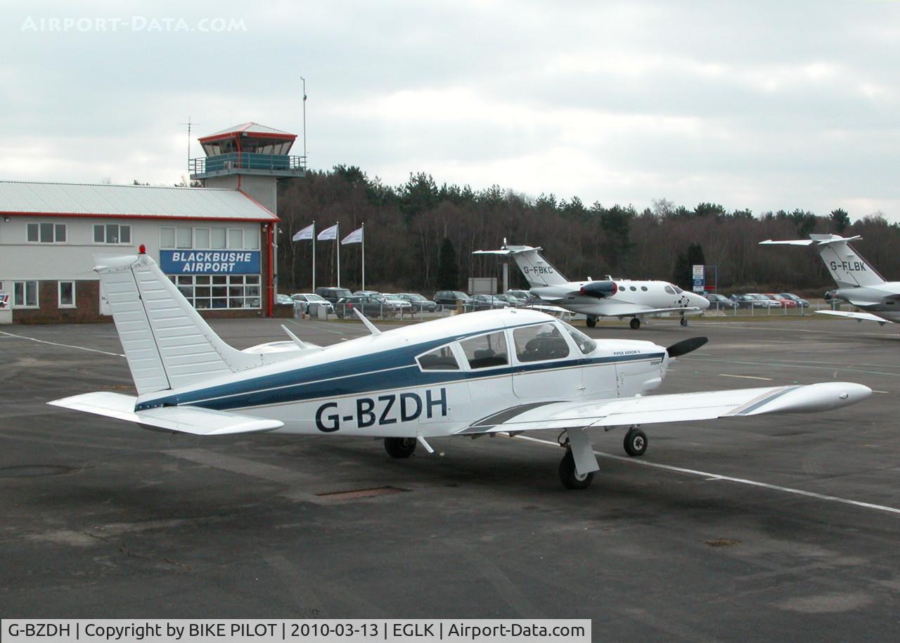 G-BZDH, 1972 Piper PA-28R-200 Cherokee Arrow C/N 28R-7235028, VISITING ARROW ON THE TERMINAL APRON