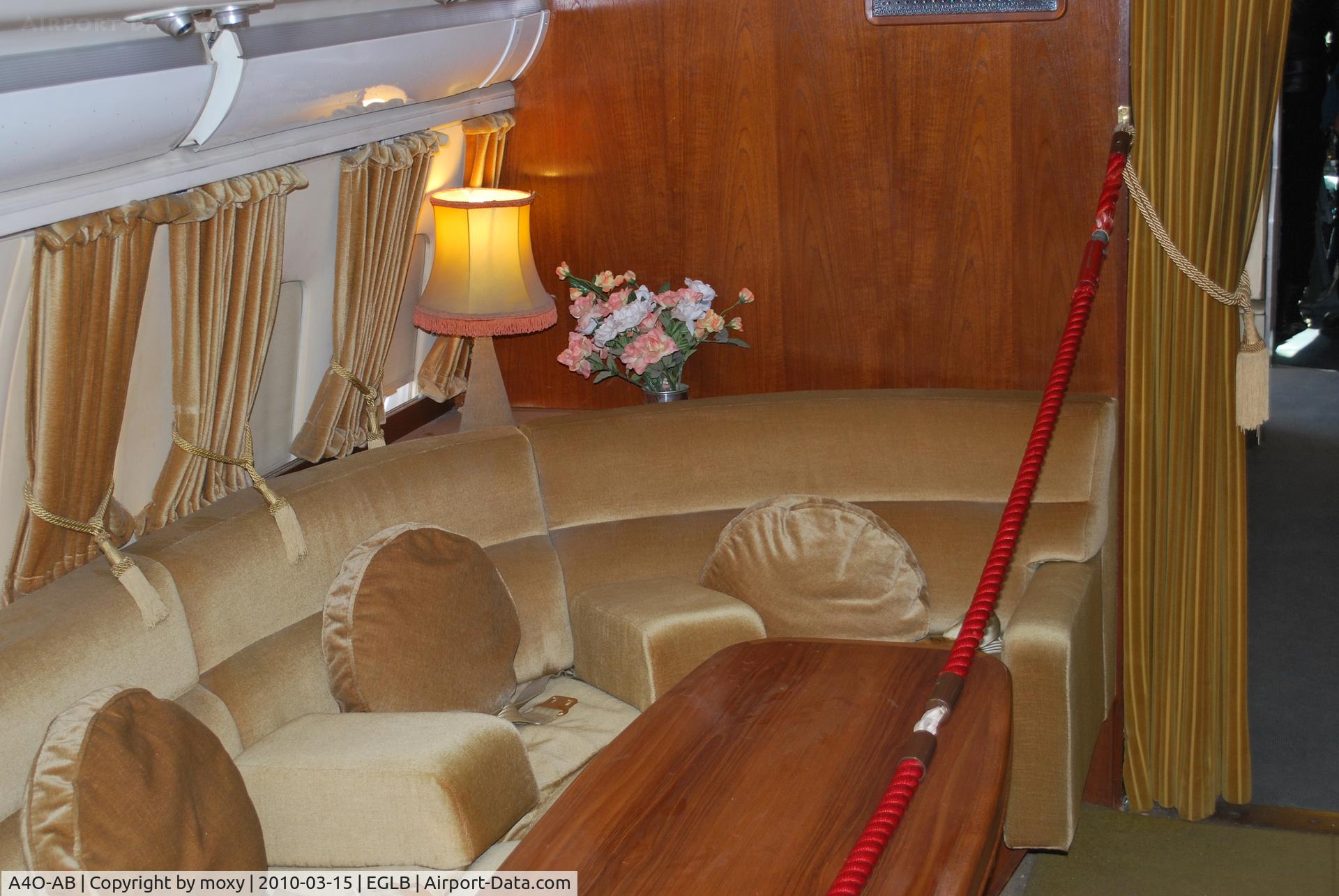 A4O-AB, 1963 Vickers VC10 Srs 1103 C/N 820, Interior detail VC-10 Ex Oman Royal Flight at Brooklands