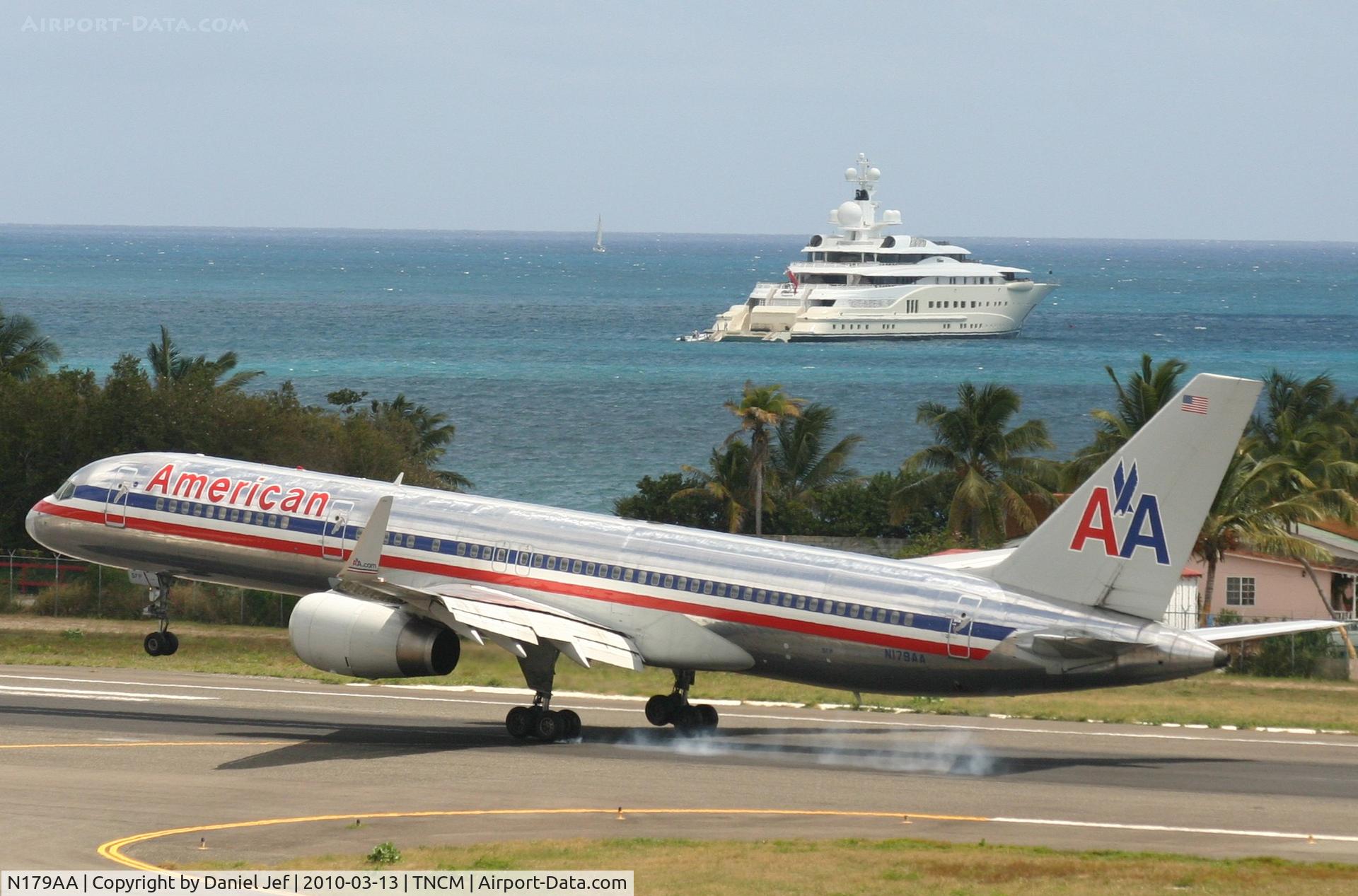 N179AA, 2002 Boeing 757-223 C/N 32397, American N179AA lnading at TNCM