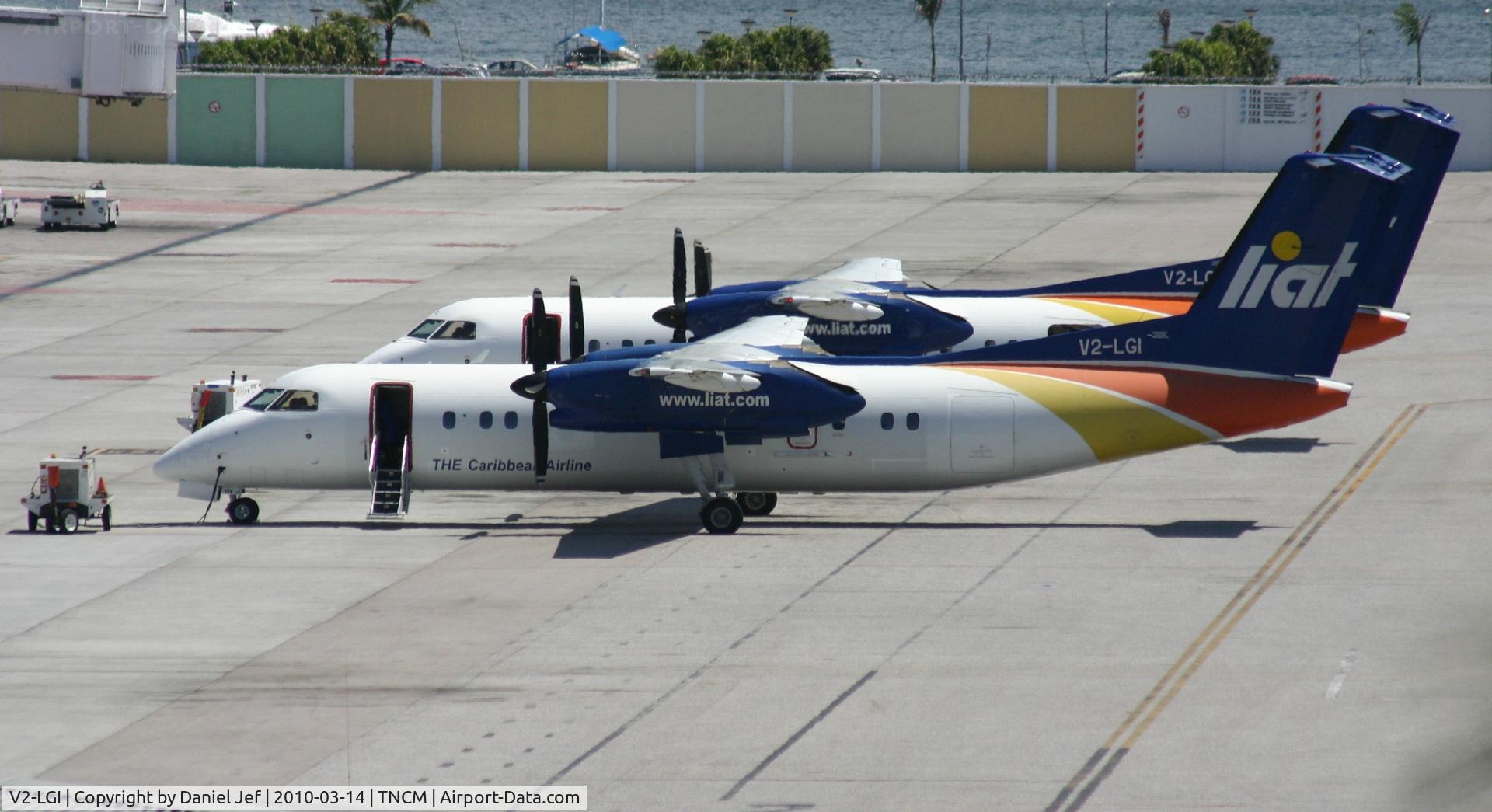 V2-LGI, 1992 De Havilland Canada DHC-8-311 Dash 8 C/N 325, V2-LGI park on the main ramp at TNCM