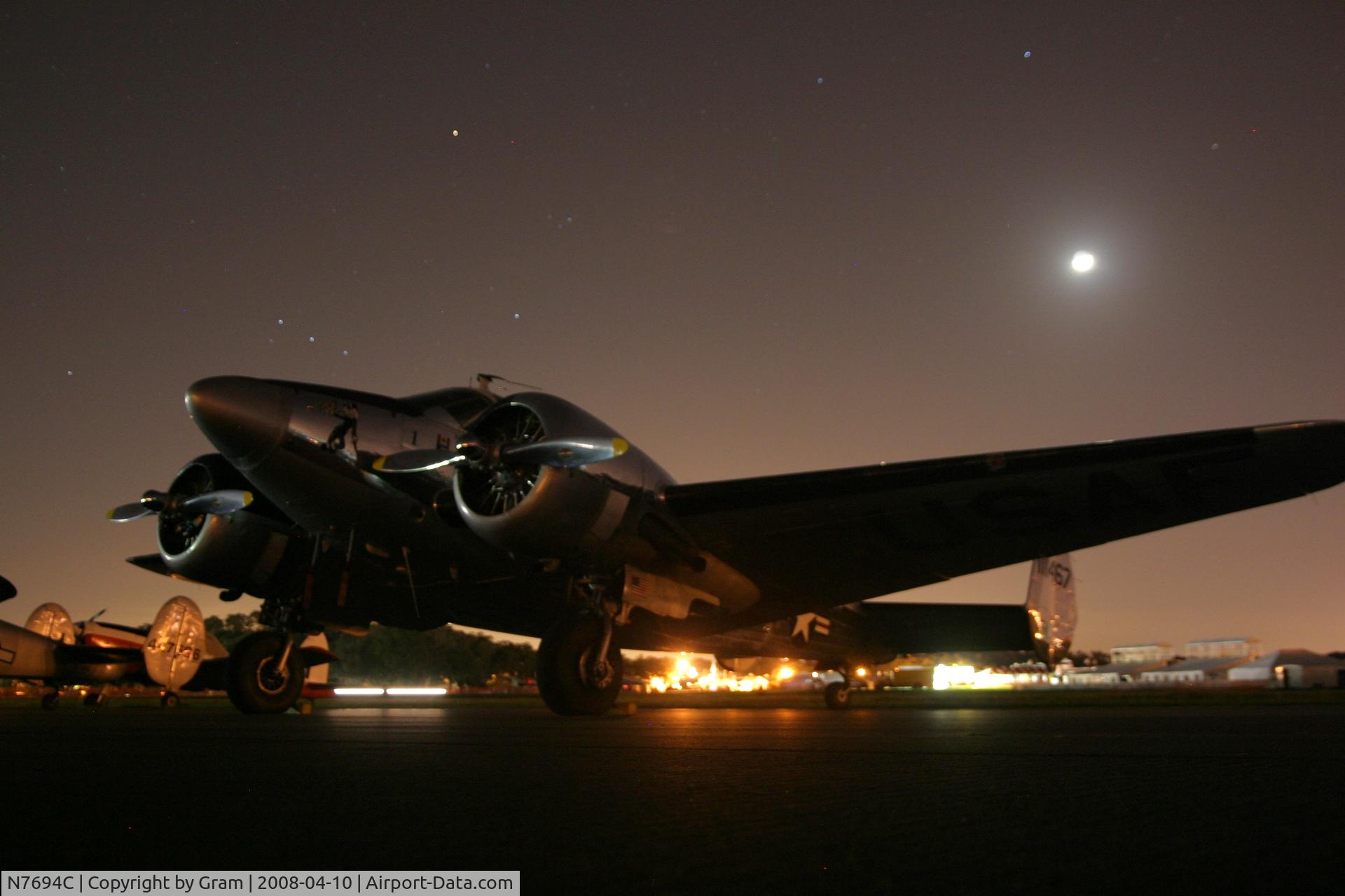 N7694C, 1951 Beech C-45G Expeditor C/N AF-24, Klal night airshow