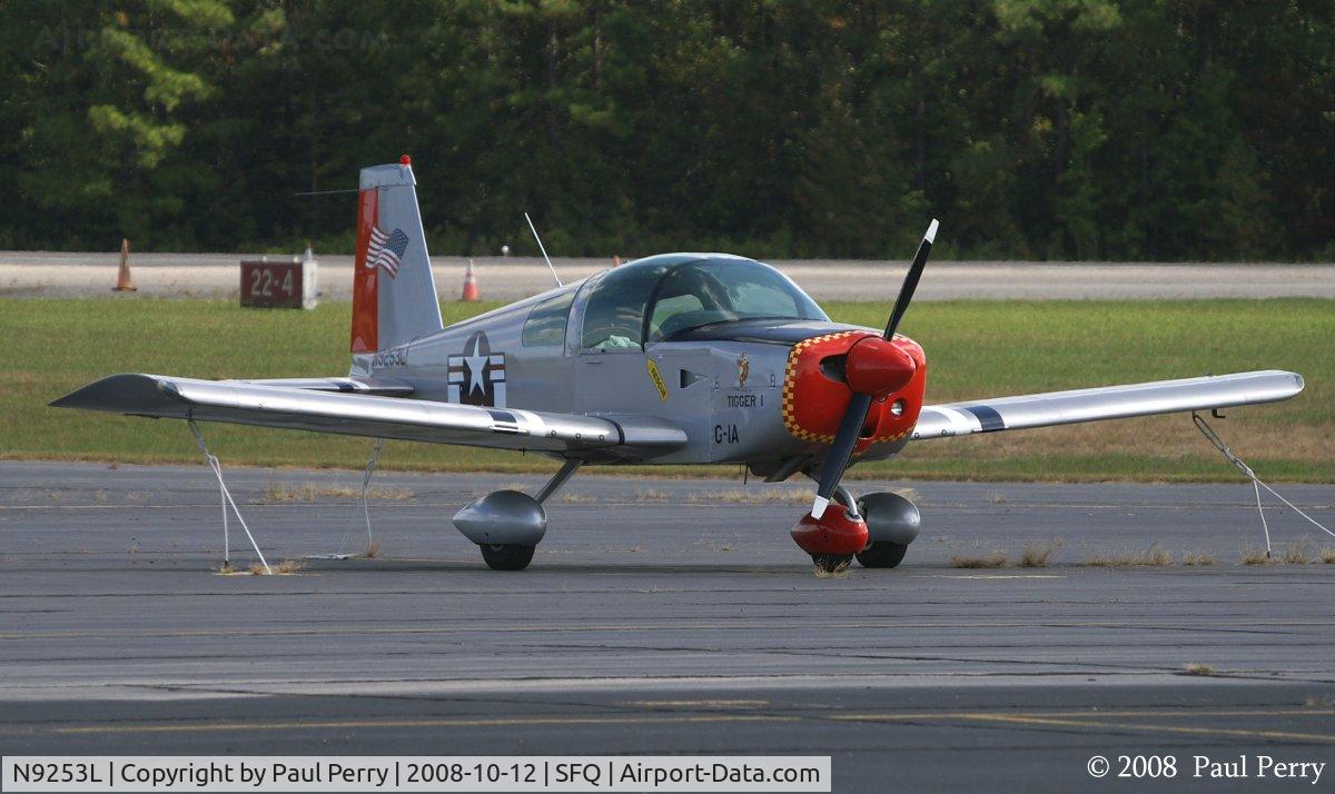 N9253L, 1971 American Aviation AA-1A Trainer C/N AA1A-0153, Sitting on the ramp, visiting for Peanut Fest