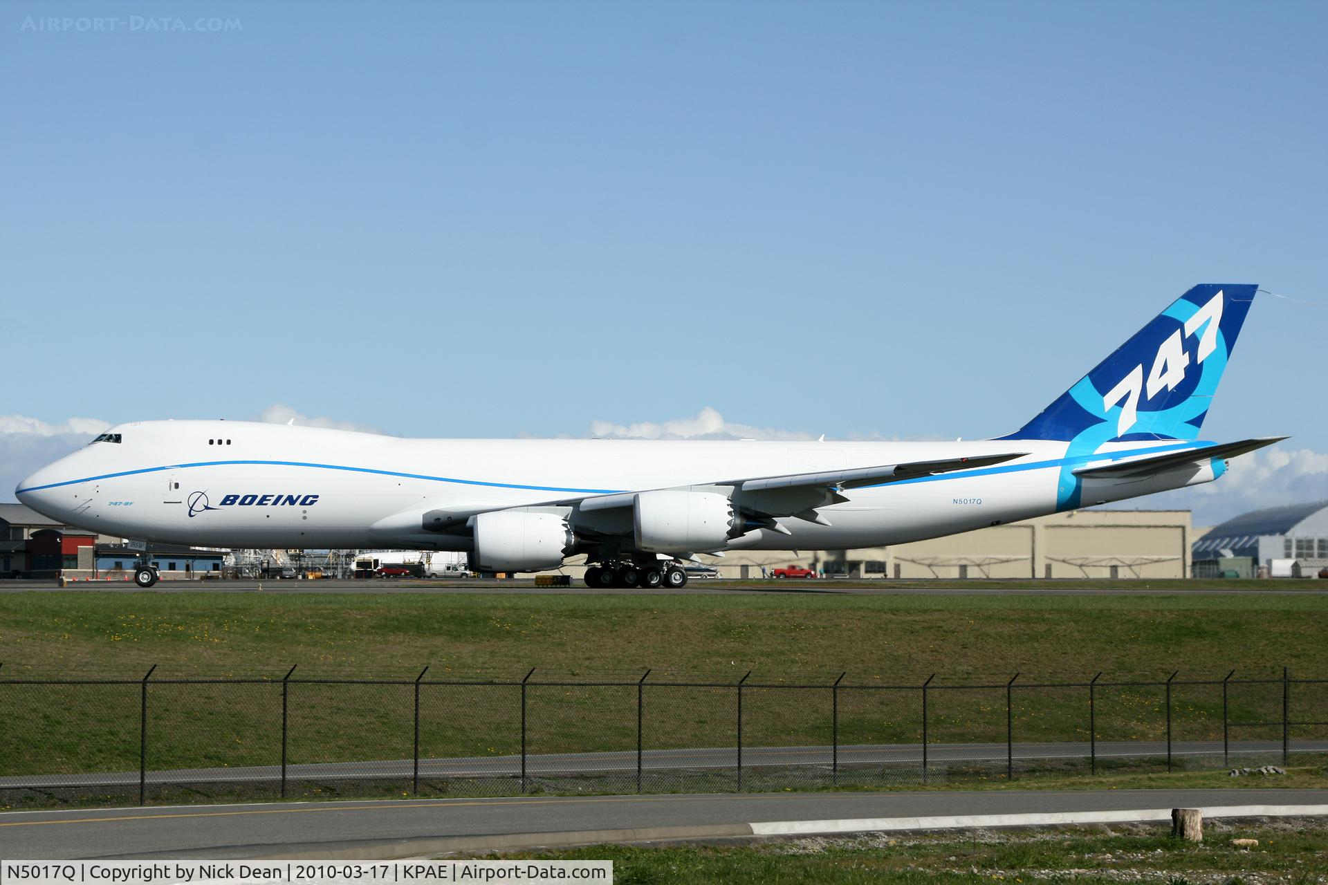 N5017Q, 2010 Boeing 747-8KZF C/N 36136, KPAE Boeing 521 departing 34L to KMWH this is the 3rd 747-8RF