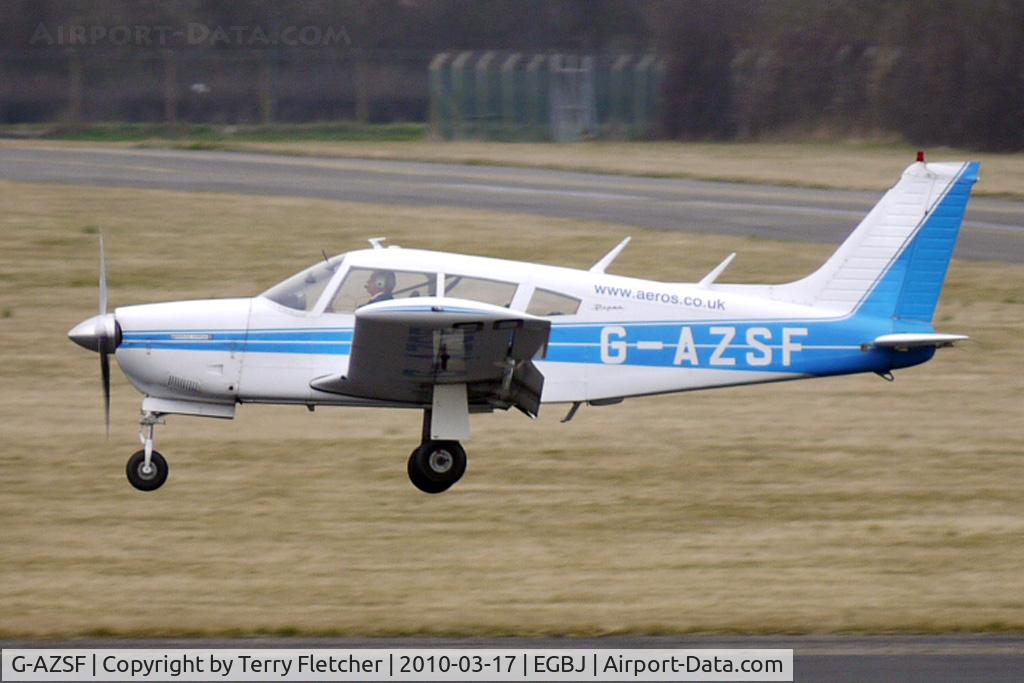 G-AZSF, 1972 Piper PA-28R-200-2 Cherokee Arrow II C/N 28R-7235048, 1972 Piper PIPER PA-28R-200-2 arriving at Gloucestershire (Staverton) Airport