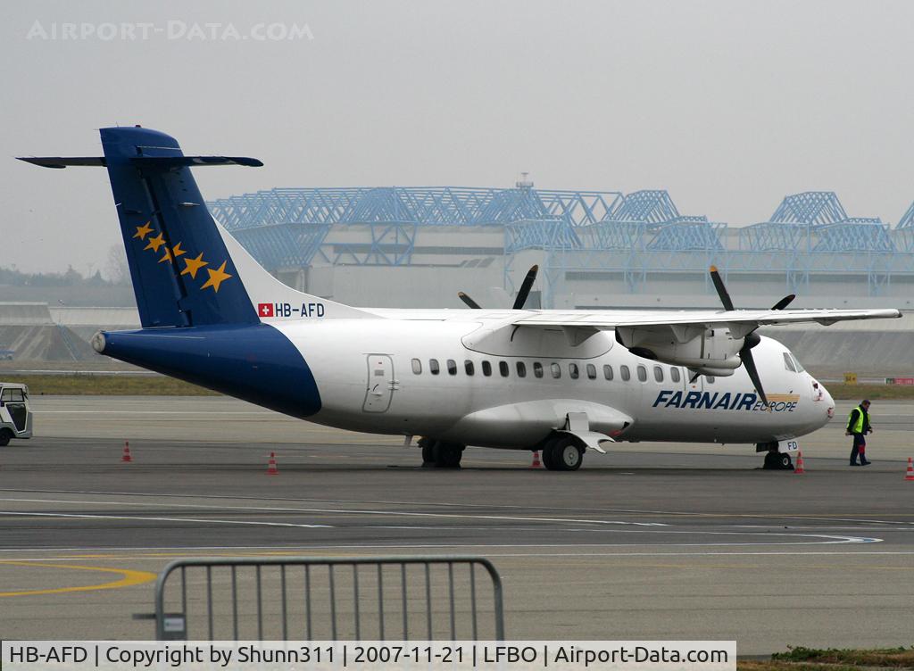 HB-AFD, 1989 ATR 42-320 C/N 121, Parked at the General Aviation area...