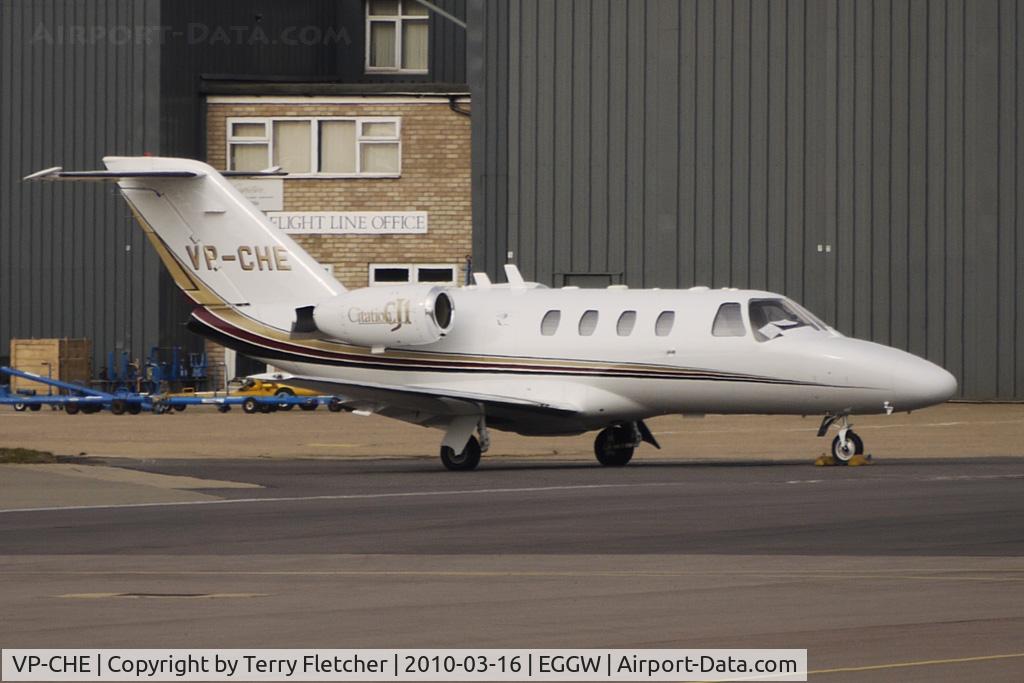 VP-CHE, 2000 Cessna 525 CitationJet 1 C/N 525-0364, Citation CJ1 at Luton