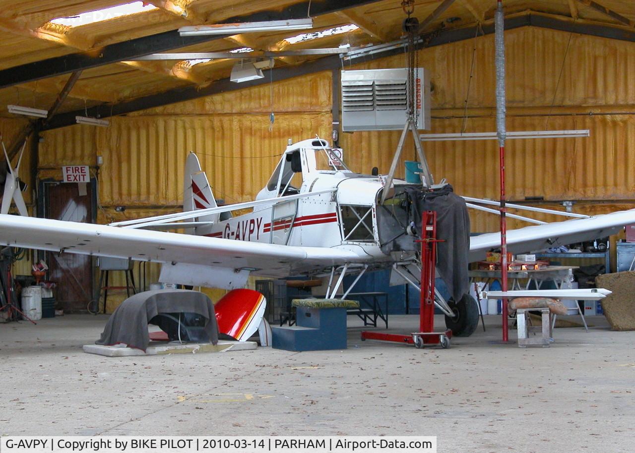 G-AVPY, 1967 Piper PA-25-235 Pawnee C/N 25-4330, GETTING SOME TLC IN THE HANGER. PARHAM