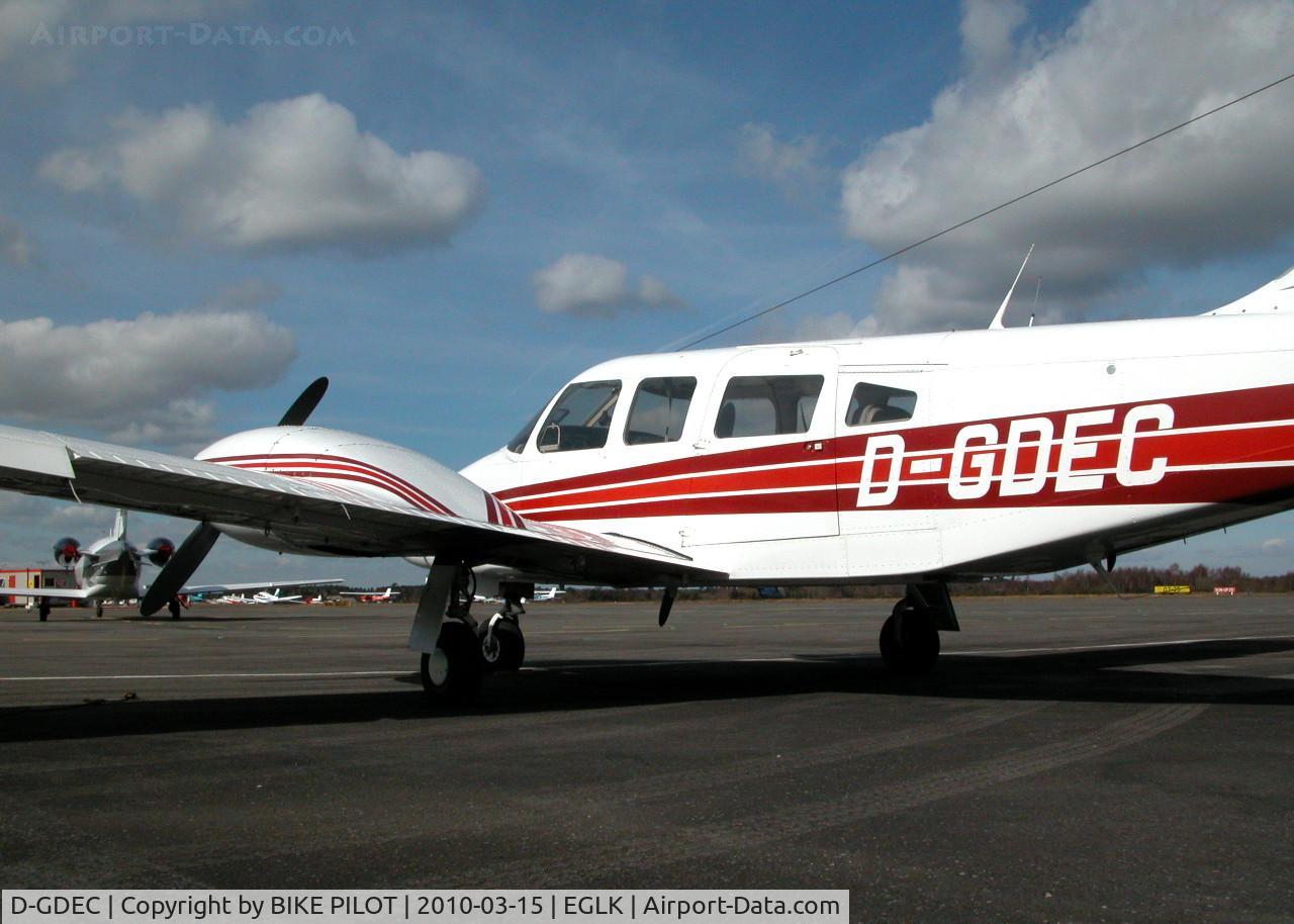 D-GDEC, 1978 Piper PA-34-200T C/N 34-7870272, VISITOR ON THE TERMINAL APRON