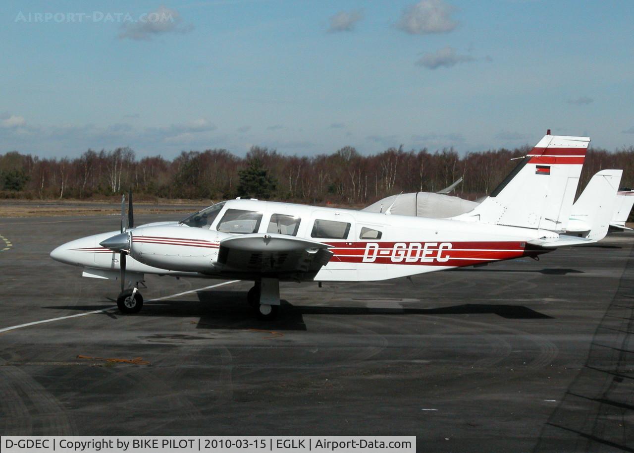 D-GDEC, 1978 Piper PA-34-200T C/N 34-7870272, VISITOR ON THE TERMINAL APRON