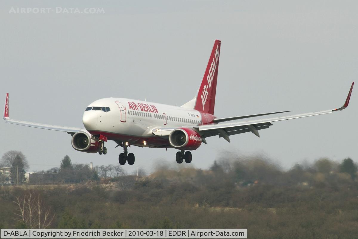 D-ABLA, 2007 Boeing 737-76J C/N 36114, short final at Saarbrücken