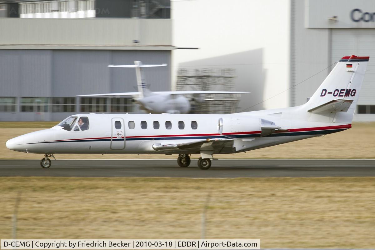 D-CEMG, 1998 Cessna 560 Cittion V Ultra C/N 560-0460, departing EDDR via RW27
