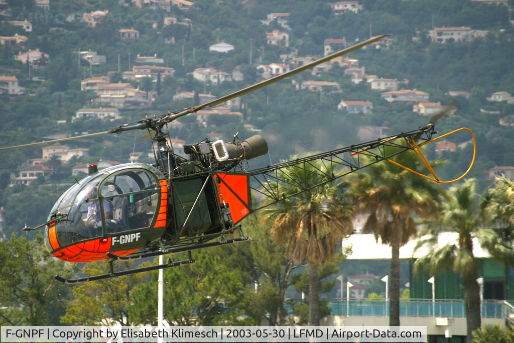 F-GNPF, Eurocopter SE-313B Alouette II C/N 1507, at Cannes Airport