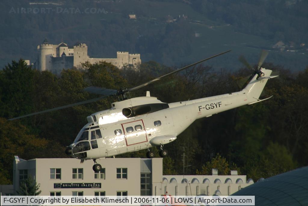 F-GSYF, 1975 Aérospatiale SA-330J Puma Puma C/N 1301, at Salzburg Airport