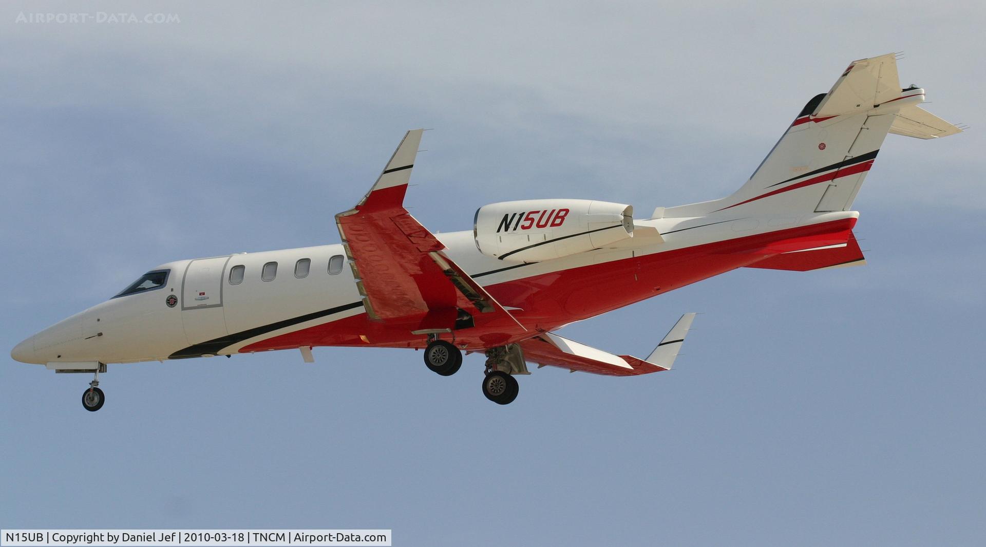 N15UB, 2007 Learjet 45 C/N 2072, N15UB landing at TNCM