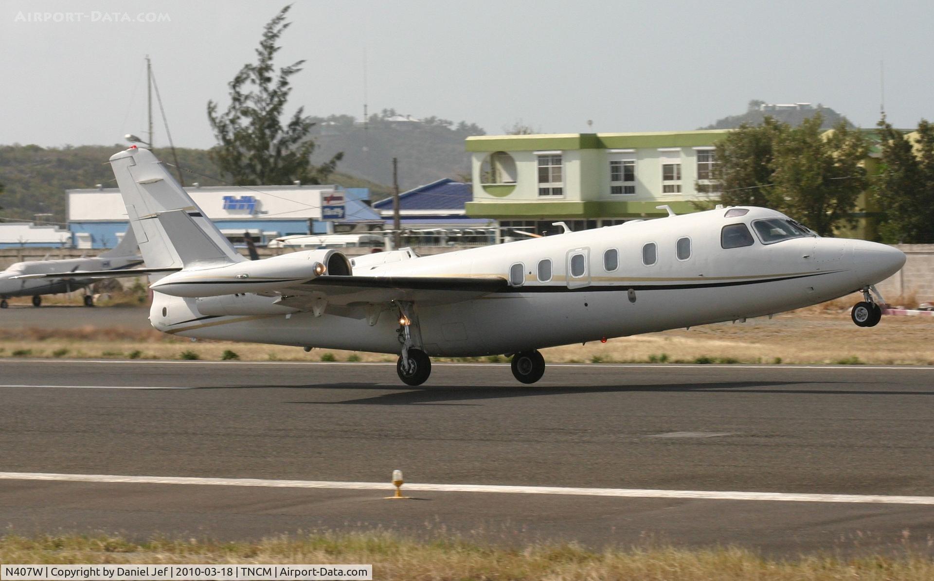N407W, 1984 Israel Aircraft Industries 1124A C/N 407, departing TNCM runway 10