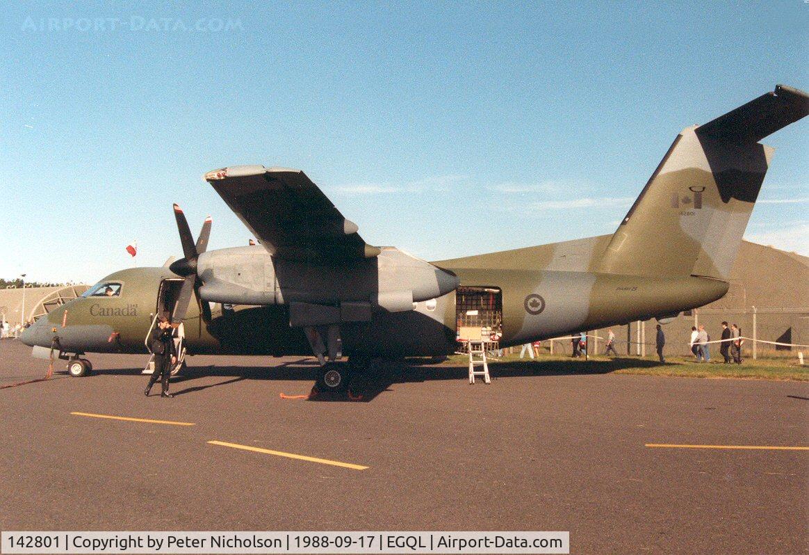 142801, 1986 De Havilland Canada CC-142 Dash 8 C/N 38, CC-142 Dash Eight of 412 Squadron Canadian Armed Forces on display at the 1988 RAF Leuchars Airshow.