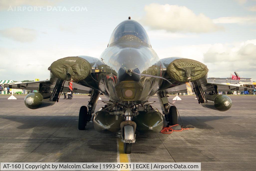 AT-160, 1977 Saab TF-35 Draken C/N 35-1160, Saab TF-35 Draken. From Eskadrille 729, Karup at RAF Leeming Air Fair in 1993.