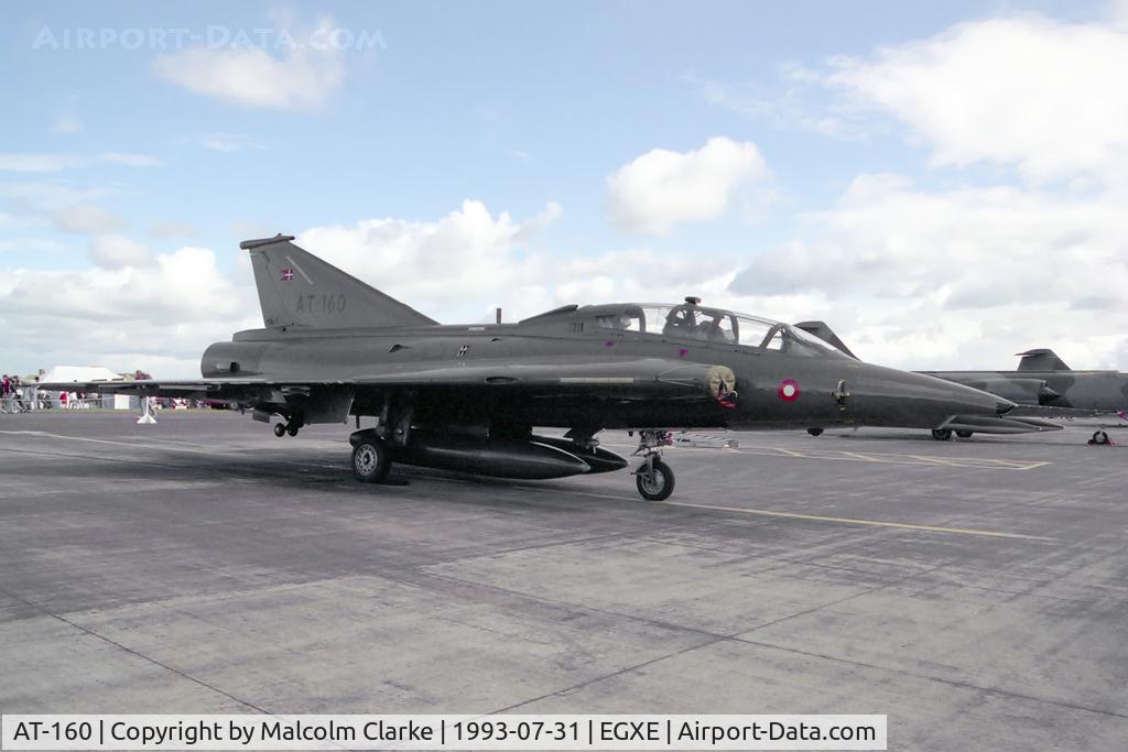 AT-160, 1977 Saab TF-35 Draken C/N 35-1160, Saab TF-35 Draken. From Eskadrille 729, Karup at RAF Leeming's Air Fair in 1993.
