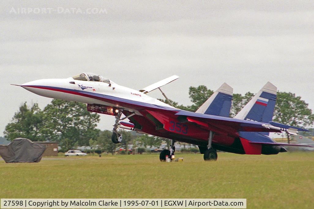 27598, Sukhoi Su-27P C/N Not found 27598, Sukhoi Su-27P. At RAF Waddington's Air Show in 1995.