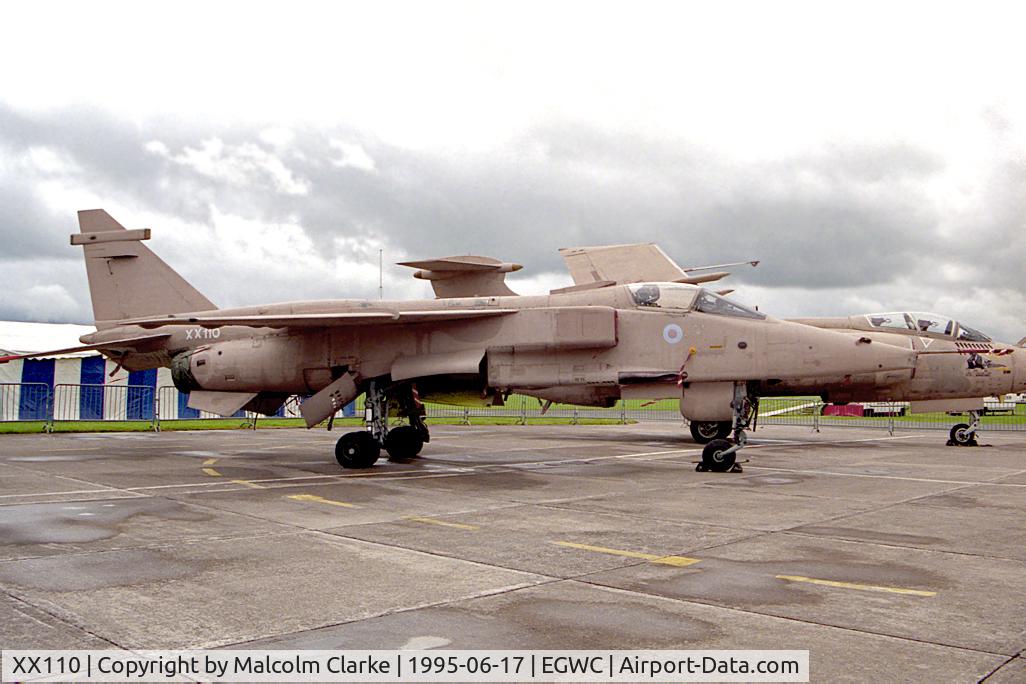XX110, 1974 Sepecat Jaguar GR.1 C/N S3, Sepecat Jaguar GR1 at RAF Cosford in 1995. One of only 2 Gulf War-era 