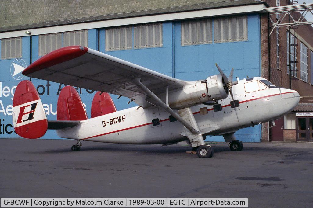 G-BCWF, 1959 Scottish Aviation Twin Pioneer CC.2 C/N 561, Scottish Aviation Twin Pioneer Srs1 at Cranfield Airport in 1989.