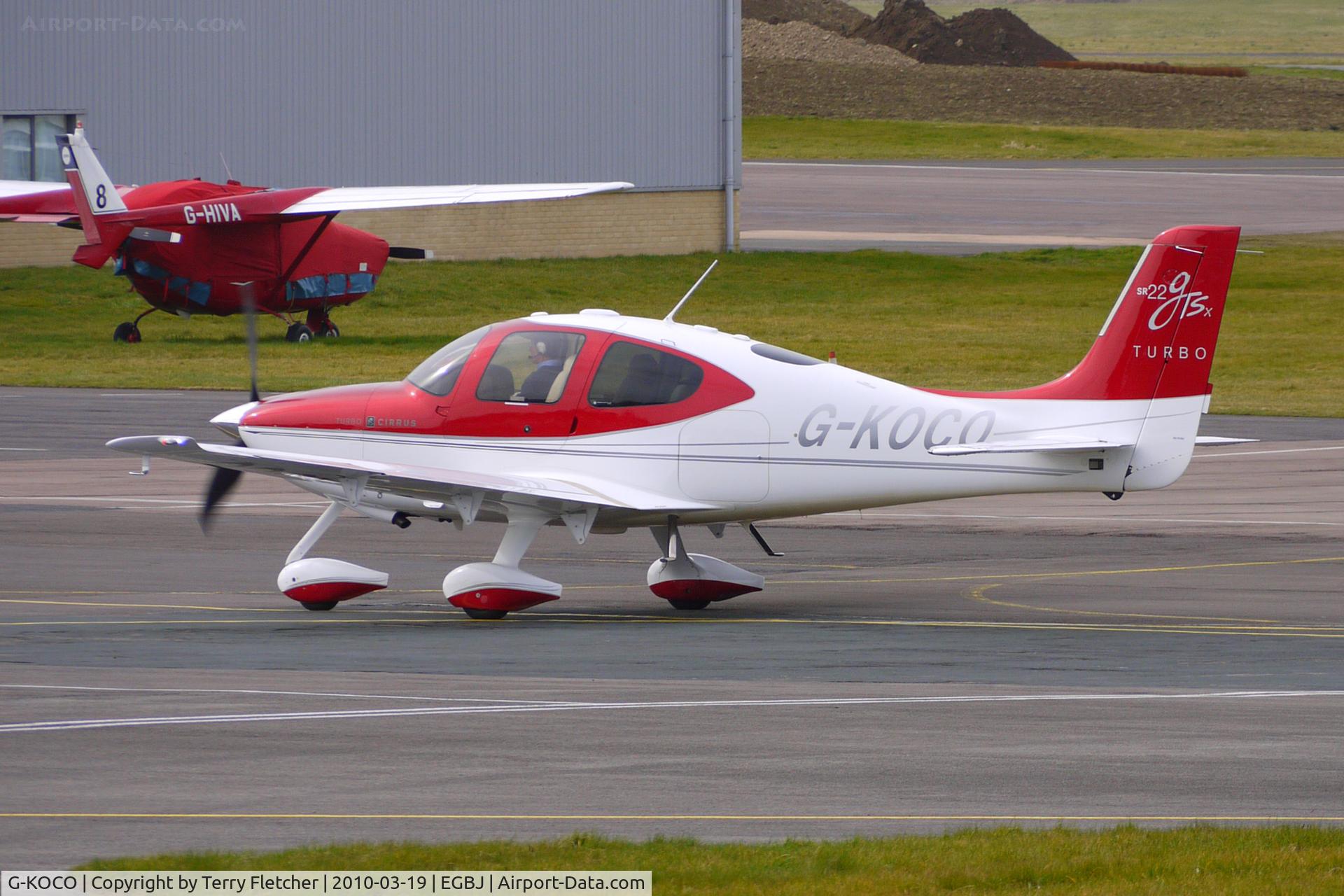 G-KOCO, 2009 Cirrus SR22 GTS Turbo C/N 3447, Cirrus SR22 at Gloucestershire (Staverton) Airport