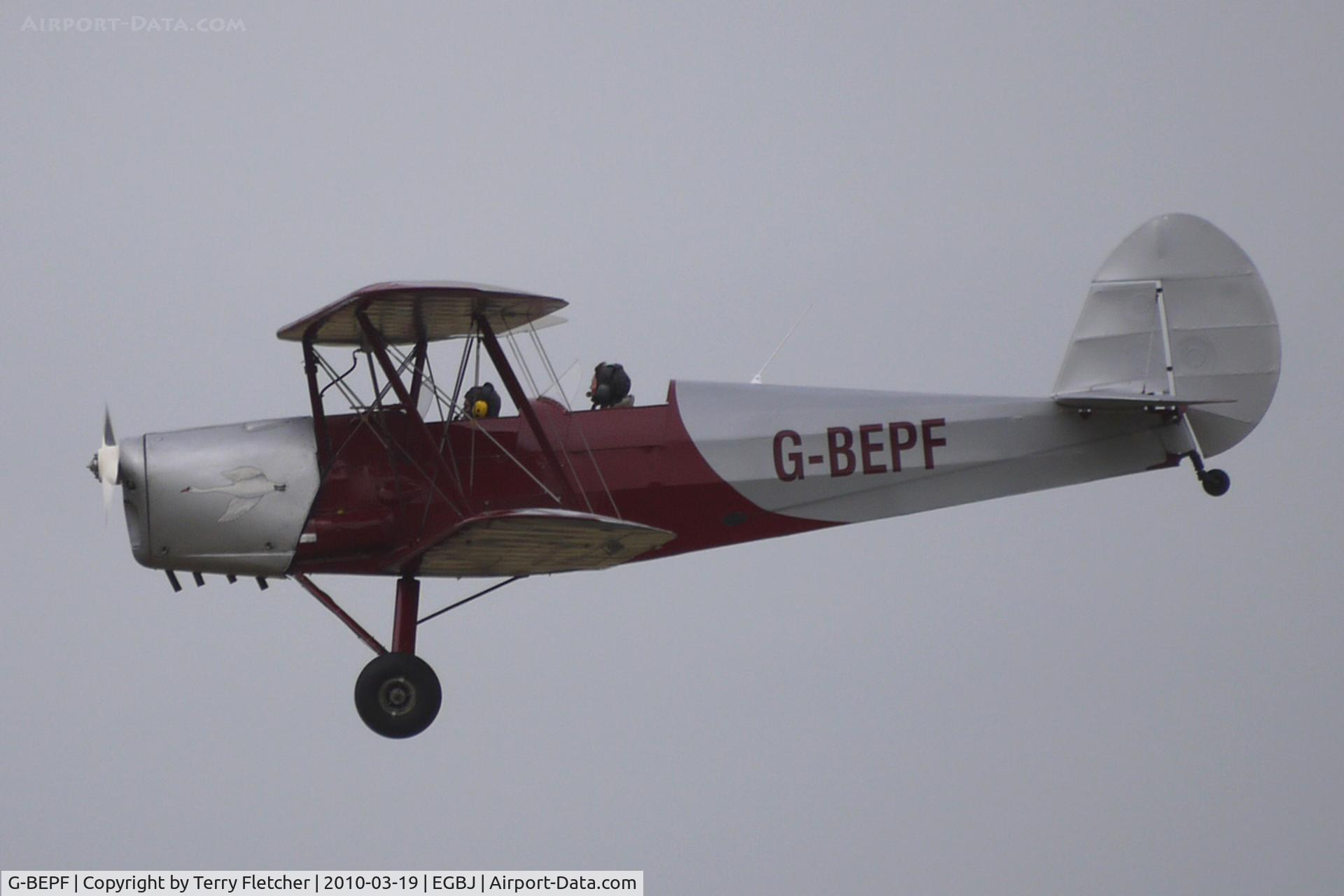 G-BEPF, 1946 Stampe-Vertongen SV-4C C/N 424, A quick circuit for the Stampe - before the weather closed in at Gloucestershire (Staverton) Airport