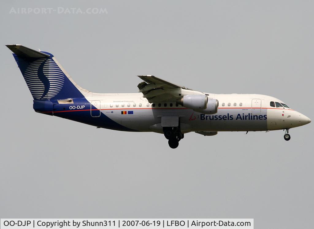 OO-DJP, 1996 British Aerospace Avro 146-RJ85 C/N E.2287, Landing rwy 14R