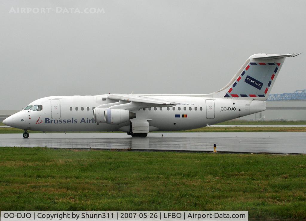OO-DJO, 1995 British Aerospace Avro 146-RJ85 C/N E.2279, Taxiing to the terminal... in special c/s