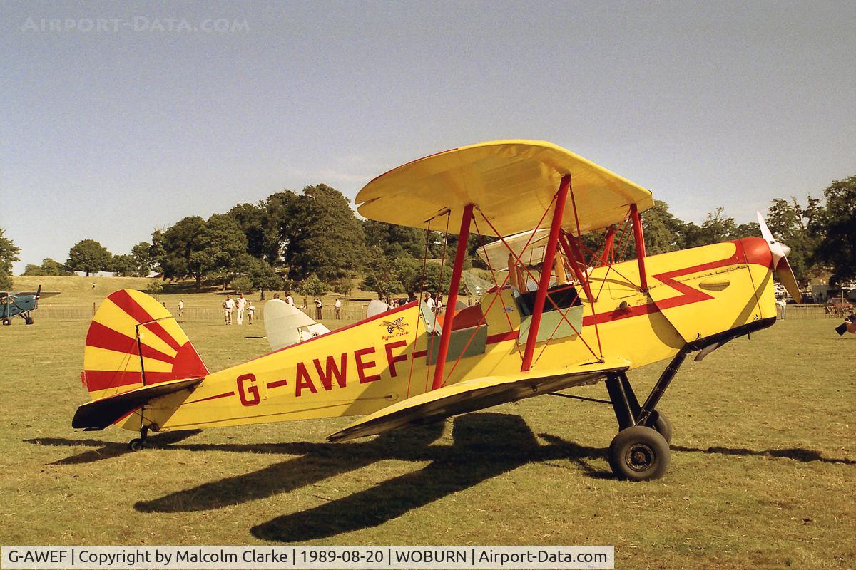 G-AWEF, 1947 Stampe-Vertongen SV-4C(G) C/N 549, Stampe-Vertongen SV-4C at the Famous Grouse DH Moth Rally 1989 held in the grounds of Woburn Abbey, the seat of the Duke of Bedford.