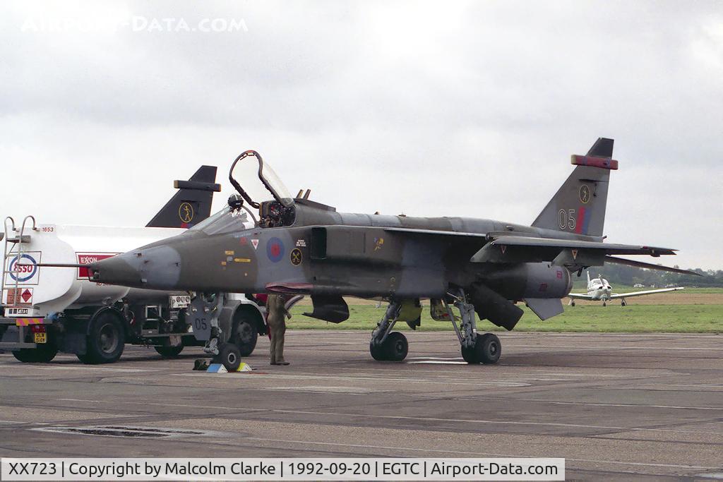 XX723, 1974 Sepecat Jaguar GR.1 C/N S.20, Sepecat Jaguar GR1A at Cranfield Airport in 1992.
