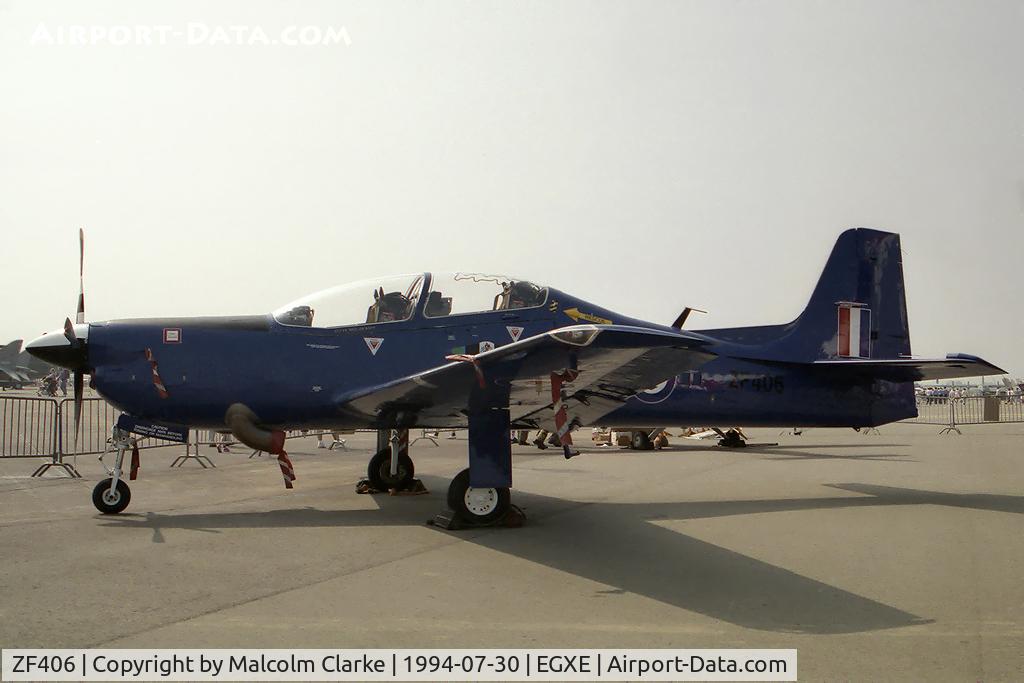 ZF406, 1992 Short S-312 Tucano T1 C/N S125/T96, Short S-312 Tucano T1. From RAF CFS, Scampton at RAF Leeming's Air Fair 94.