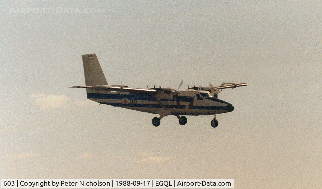 603, 1978 De Havilland Canada DHC-6-300 Twin Otter C/N 603, Twin Otter 300 of ET-65 French Air Force landing at the 1988 RAF Leuchars Airshow.