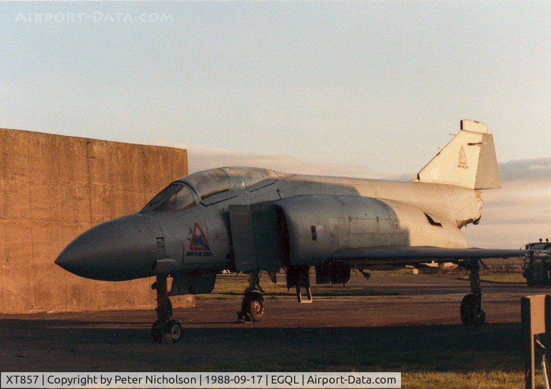 XT857, 1967 McDonnell Douglas Phantom FG1 C/N 2097, Phantom FG.1 as decoy aircraft in the blast-pens at the 1988 RAF Leuchars Airshow.