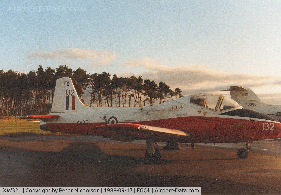 XW321, 1970 BAC 84 Jet Provost T.5A C/N EEP/JP/985, Jet Provost T.5A of RAF Church Fenton's 7 Flying Training School on display at the 1988 RAF Leuchars Airshow.