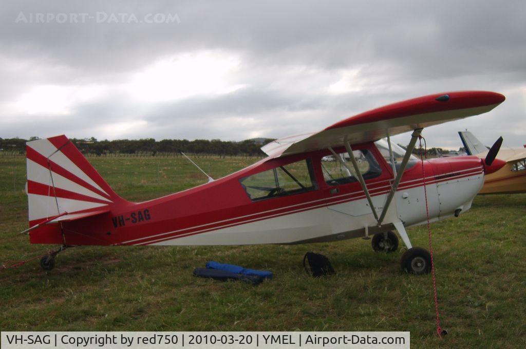 VH-SAG, 1976 Champion 7ECA Citabria C/N 1171-76, Taken at Melton, Victoria, airfield, at the airshow commemorating the 100th anniversary of the first controlled powered flight in Australia on 18 March 1910 by Harry Houdini