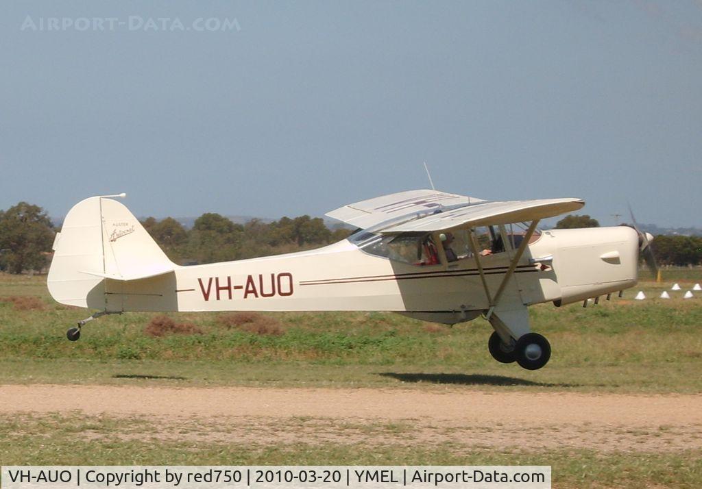 VH-AUO, 1946 Auster J-1 Autocrat C/N 2331, Taken at Melton, Victoria, airfield, at the airshow commemorating the 100th anniversary of the first controlled powered flight in Australia on 18 March 1910 by Harry Houdini