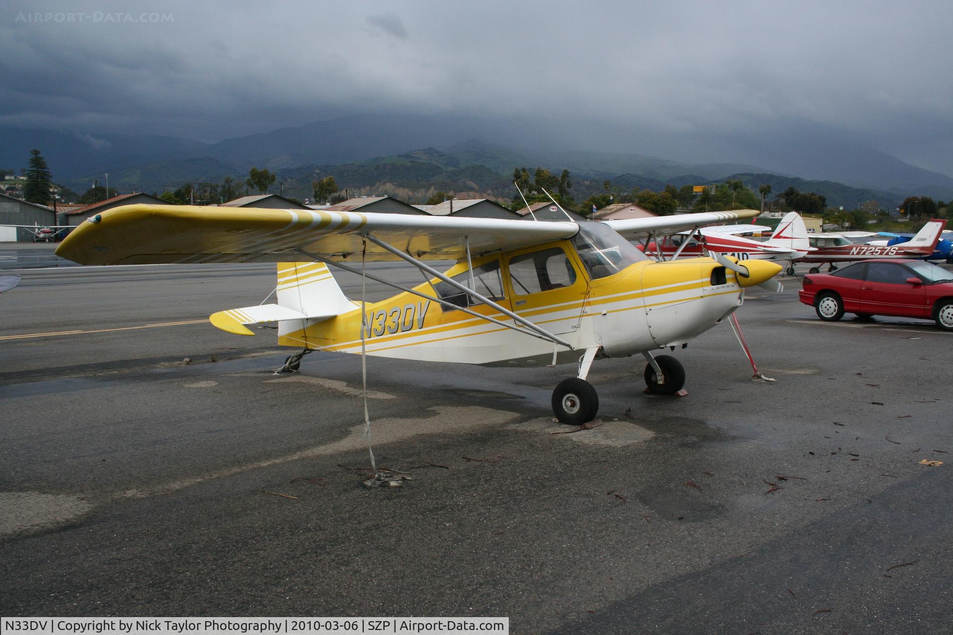 N33DV, 1970 Champion 7GCBC C/N 234-70, Sitting in the rain