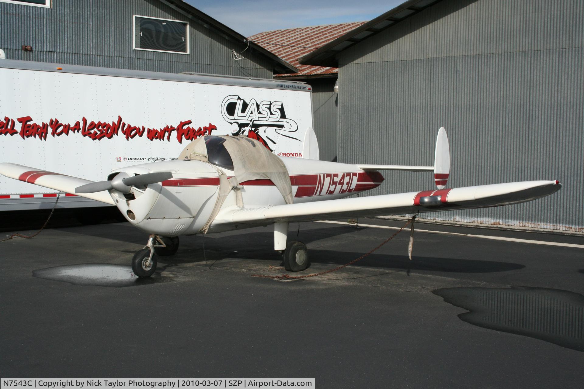 N7543C, 1958 Forney F-1 C/N 5658, Needs a new cover