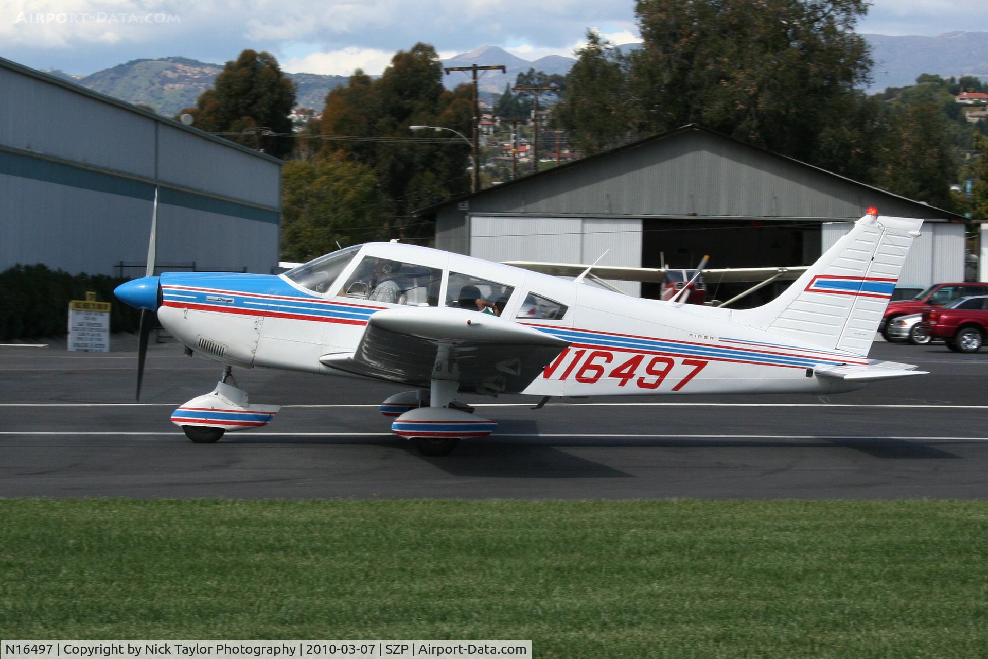 N16497, 1973 Piper PA-28-235 Cherokee Charger C/N 28-7310101, Rollout RWY 22